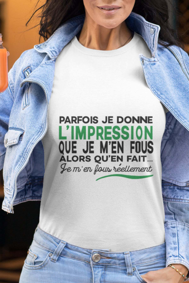 Mayorista I.A.L.D FRANCE - Camiseta de cuello redondo para mujer | No me importa la impresión