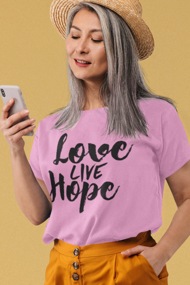 Grossiste I.A.L.D FRANCE - Tshirt Femme Col Rond | Love live Hope