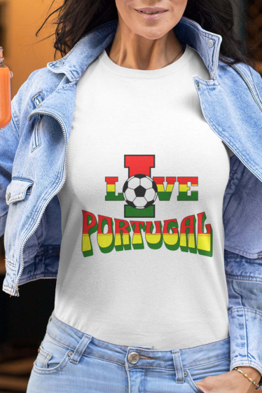 Großhändler I.A.L.D FRANCE - Damen-T-Shirt mit Rundhalsausschnitt | Ich liebe Portugal