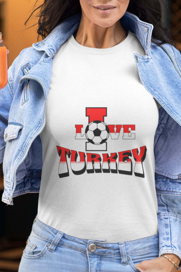 Großhändler I.A.L.D FRANCE - Damen-T-Shirt mit Rundhalsausschnitt | Ich liebe die Türkei