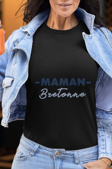 Großhändler I.A.L.D FRANCE - Damen-T-Shirt mit Rundhalsausschnitt | Bretonische Mutter