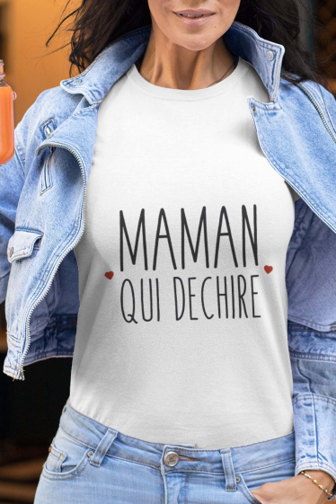 Großhändler I.A.L.D FRANCE - Damen-T-Shirt mit Rundhalsausschnitt | Mama, die rockt