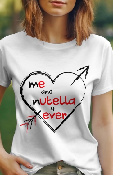 Großhändler I.A.L.D FRANCE - Damen-T-Shirt mit Rundhalsausschnitt | Ich und Nutella