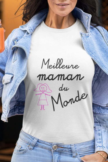 Großhändler I.A.L.D FRANCE - Damen-T-Shirt mit Rundhalsausschnitt | Beste Mutter und Ehefrau