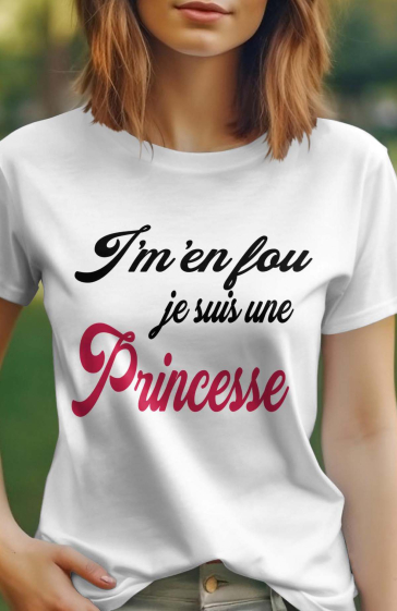 Großhändler I.A.L.D FRANCE - Damen-T-Shirt mit Rundhalsausschnitt | Es ist mir egal, Prinzessin