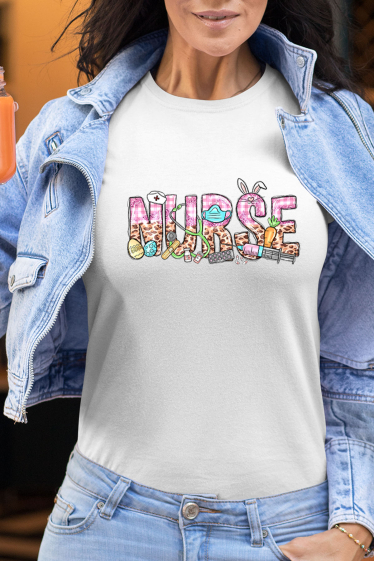 Grossiste I.A.L.D FRANCE - Tshirt Femme Col Rond |  Nurse Rabbit