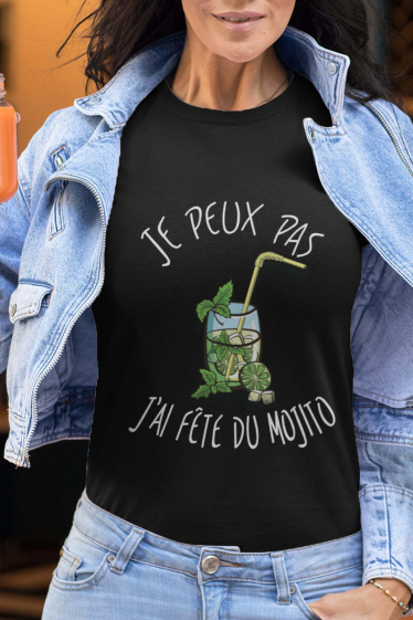 Großhändler I.A.L.D FRANCE - Damen-T-Shirt mit Rundhalsausschnitt | Ich kann keine Mojito-Party veranstalten
