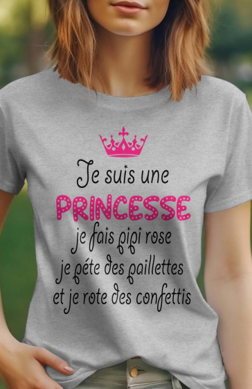 Grossiste I.A.L.D FRANCE - Tshirt Femme Col Rond | princesse fais pipi