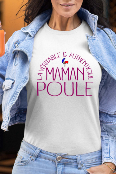 Grossiste I.A.L.D FRANCE - Tshirt Femme Col Rond | veritable & authentique maman poule