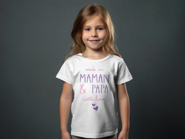 Grossiste I.A.L.D FRANCE - Tshirt Fille | maman et papa with love