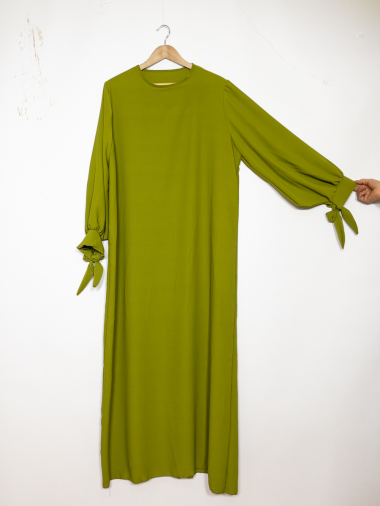 Mayorista IDEAL OUTFIT - Abaya de seda Medina con mangas abullonadas y lazo