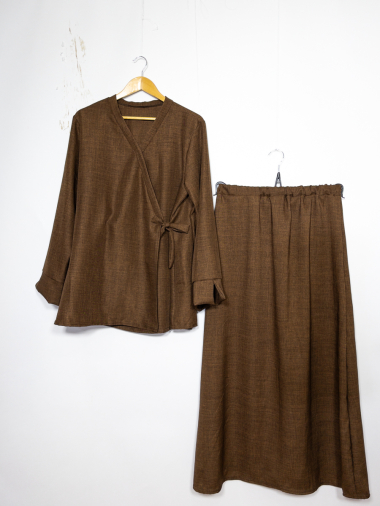 Grossiste IDEAL OUTFIT - abaya ensemble haut Coise  avec jupe