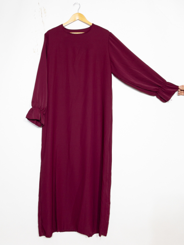 Wholesaler IDEAL OUTFIT - Abaya long wide ruffle sleeve in medina silk