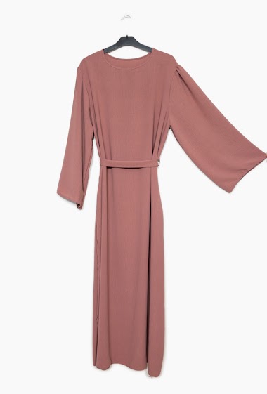 Mayoristas IDEAL OUTFIT - Long wide abaya with belt