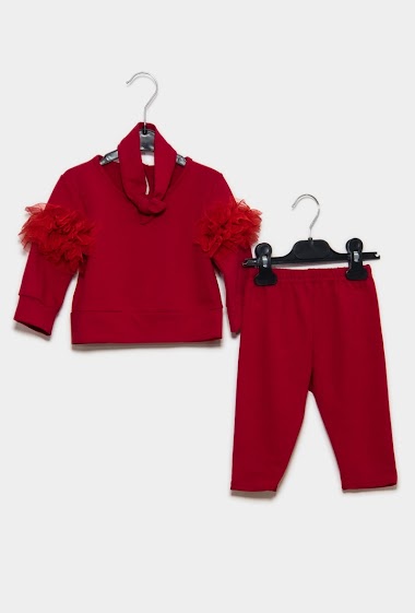Wholesaler IDEAL OUTFIT - Baby set 3pcs long sleeve tee shirt basic bandeau leggings