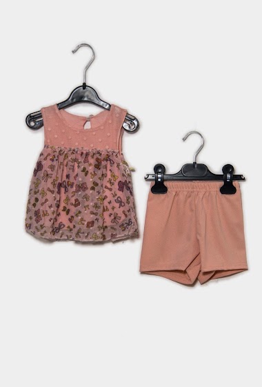 Großhändler IDEAL OUTFIT - Baby-Kleid und Shorts-Set