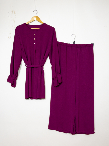 Wholesaler IDEAL OUTFIT - Tunic set with buttons and pants