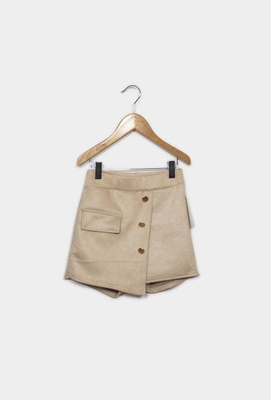 Wholesalers IDEAL OUTFIT - Suede skort with button