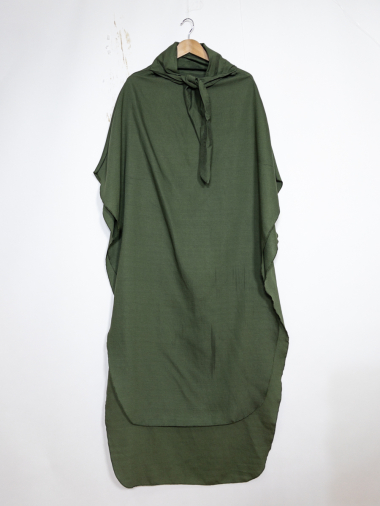 Wholesaler IDEAL OUTFIT - Medina silk abaya dress with balloon sleeves for women