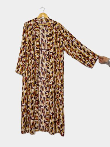 Großhändler IDEAL OUTFIT - Langer bedruckter Kimono mit langen Ärmeln