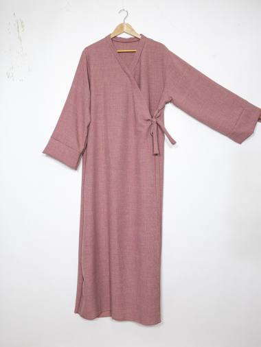 Grossiste IDEAL OUTFIT - Robe abaya Coise avec nœud sur cote