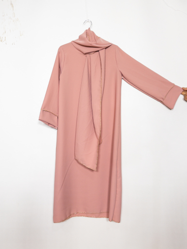 Grossiste IDEAL OUTFIT - Robe abaya  couture d'orée enfants en soie de Médine  6-8-10-12-14 ans