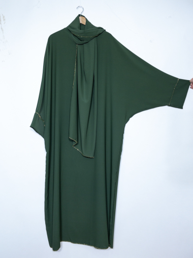 Grossiste IDEAL OUTFIT - Robe abaya couture d'orée soie de medine pour femme