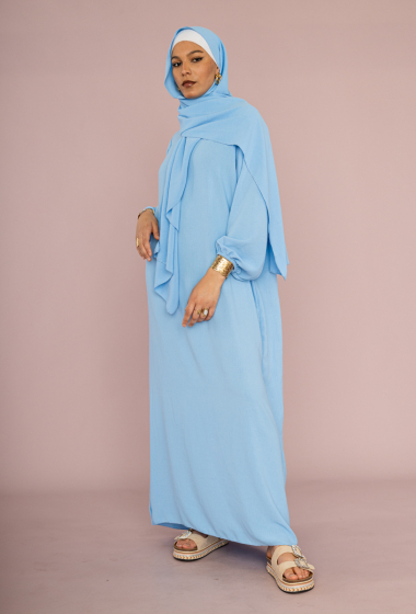 Grossiste IDEAL OUTFIT - Robe abaya en jazz avec écharpe