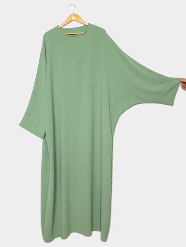 Wholesaler IDEAL OUTFIT - Long abaya dress wide butterfly sleeve in jazz