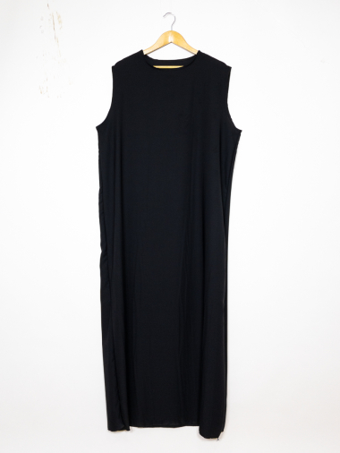 Wholesaler IDEAL OUTFIT - Long wide sleeveless abaya dress in Medina silk