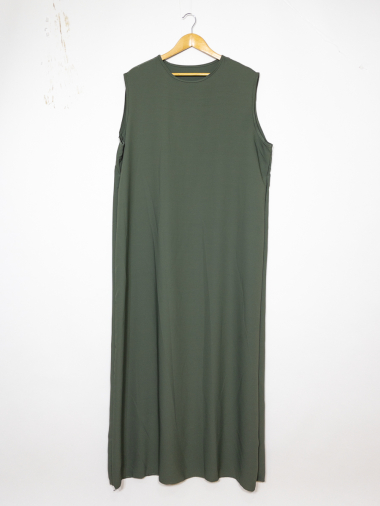 Wholesaler IDEAL OUTFIT - Long wide sleeveless abaya dress in Medina silk