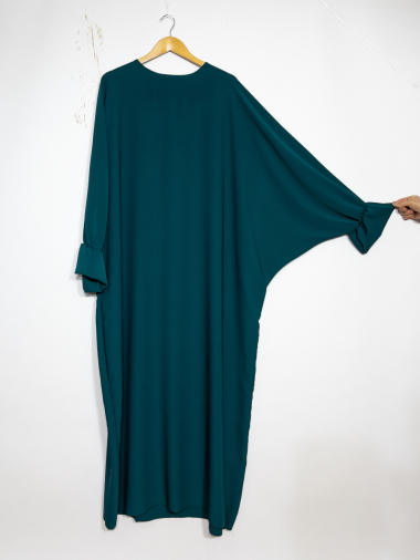 Grossiste IDEAL OUTFIT - Robe abaya manche papillon en soie de médine