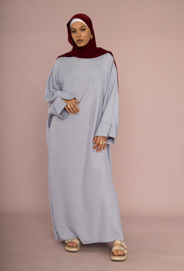 Grossiste IDEAL OUTFIT - Robe abaya  manches papillon ouvert