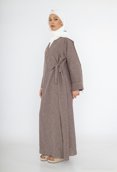 Großhändler IDEAL OUTFIT - Damen-Abaya-Kleid mit Blättchenmuster, 180 cm