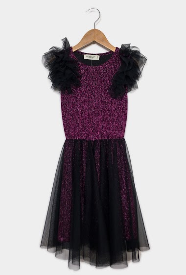 Wholesaler IDEAL OUTFIT - Shiny dress with tulle for party
