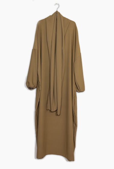 Grossistes IDEAL OUTFIT - Abaya longues large avec foulard et manche élastique