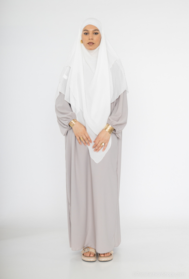 Wholesaler IDEAL OUTFIT - Medina silk abaya dress with balloon sleeves for women