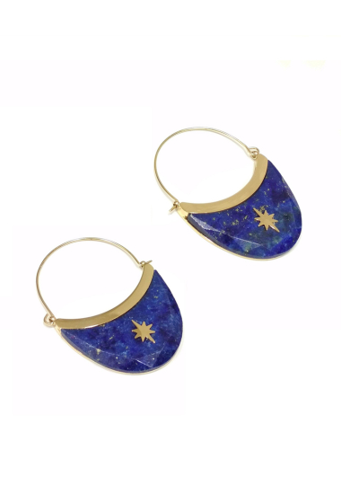 Wholesaler Ikita Paris - Basket-shaped earring, natural stone, star