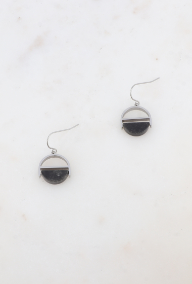 Wholesaler Ikita Paris - Crochet earrings - geometric pendant, stone