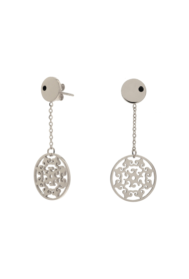 Wholesaler Ikita Paris - Dangling earrings with chain, 2 pieces round