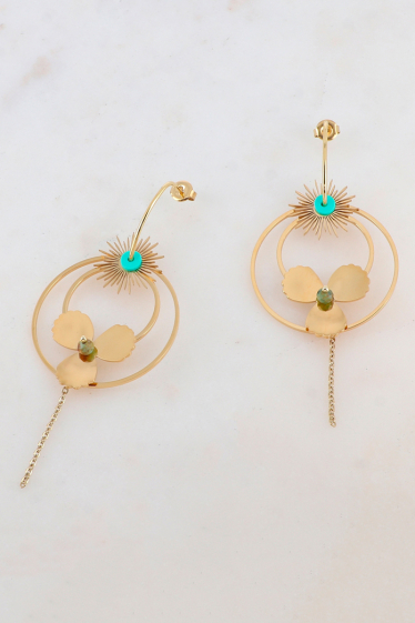 Wholesaler Ikita Paris - Stone and Flower earrings