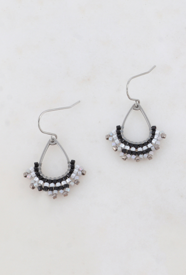 Wholesaler Ikita Paris - Oval earrings embellished with seed beads