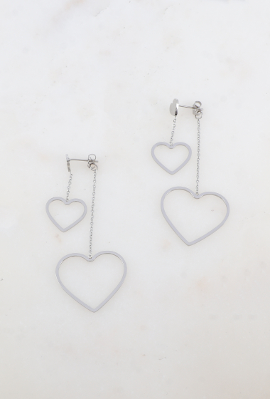 Wholesaler Ikita Paris - Bullet earrings - chains and hearts