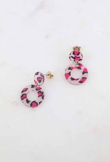 Wholesaler Ikita Paris - Bullet earrings - round piece and resin ring