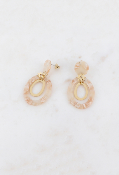 Wholesaler Ikita Paris - Bullet earrings - geometric resin pieces, ring, star