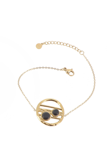 Großhändler Ikita Paris - Armband mit rundem durchbrochenem Stück, Natursteinen oder Perlmutt
