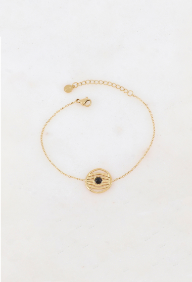Großhändler Ikita Paris - Armband – rundes durchbrochenes Stück, Naturstein