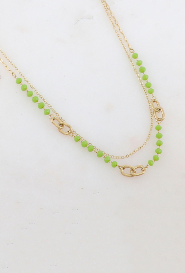 Wholesaler Ikita Paris - Double row necklace with glass paste