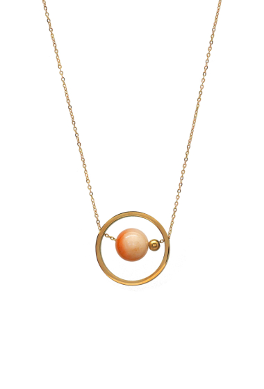Wholesaler Ikita Paris - Necklace with ring, small ball and stone