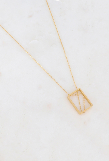 Wholesaler Ikita Paris - Necklace with rectangular ring pendant